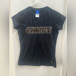 NFL RBK Chiefs Women’s Black Beaded T Shirt Size M